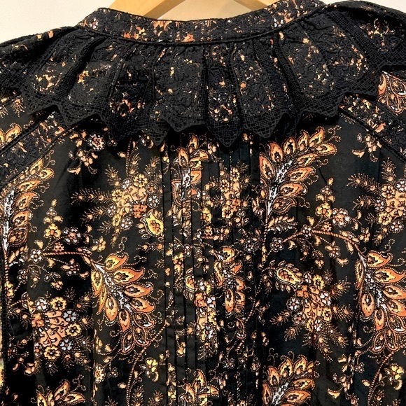 NWT ULLA JOHNSON Brigitte Puff Sleeve Peplum Blouse in Minuit Floral Print - Picture 11 of 12